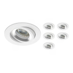 Mehrfachpackung 6x Einbau Spot Drome MR16 schwenkbar Weiß | Ausschnitt 69mm - GU10 Sockel