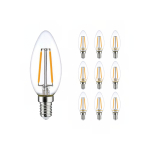 Mehrfachpackung 10x LED E14 Kerze Fadenlampe Klar 2.5W 250lm - 827 | Dimmbar - Ersatz für 25W