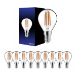 Mehrfachpackung 10x LED E14 Kugel Fadenlampe Klar 4.5W 470lm - 827 | Dimmbar - Ersatz für 40W