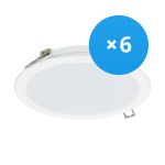Lot 6x Philips Spot encastrable LED DN065B Métal Blanc 19W 2000lm 110D - 830  | 225mm - Diamètre 200mm - IP20