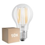 Lot 10x Ledvance Classic LED E27 Poire Filament Claire 7.5W 1055lm - 940 Blanc Froid | Meilleur Rendu De Couleur - Dimmable - Remplacement 75W