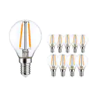 Lot 10x LED E14 Boule Filament Claire 4.5W 470lm - 827 | Remplacement 40W